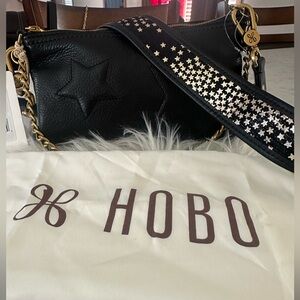 HOBO Black Star Leather Hobo Bag